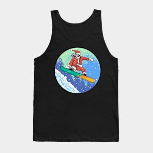 Snowboarding Santa Tank Top